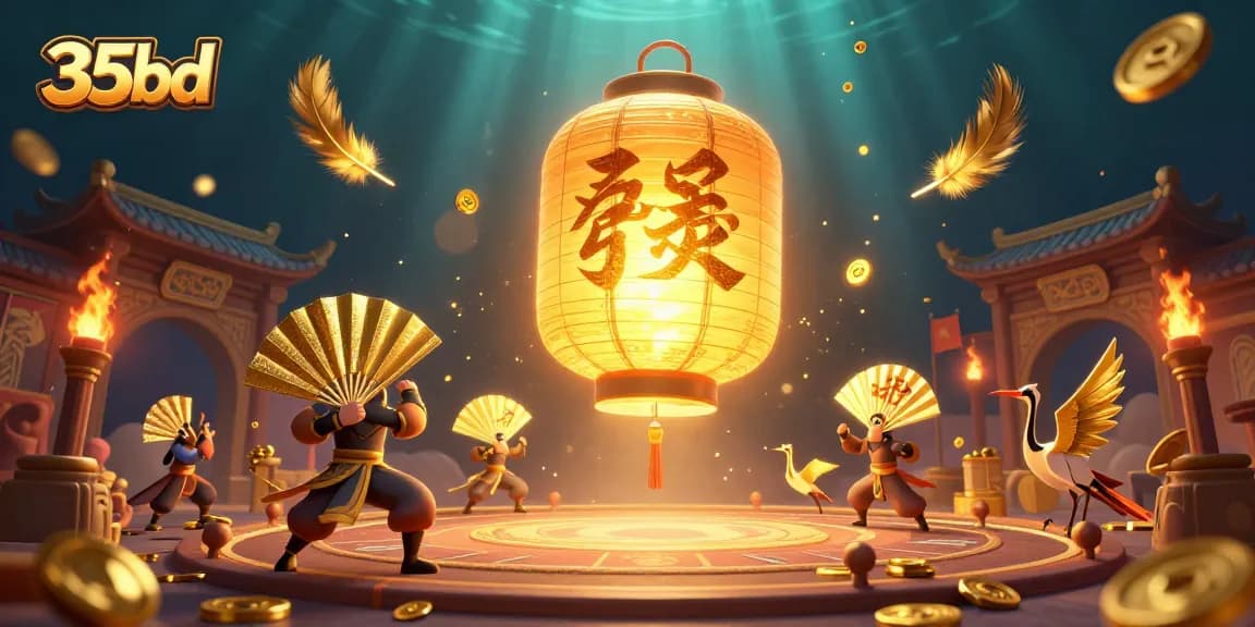 Experience thrilling gaming action at 35bd's vibrant casino with glowing spirits and dynamic warriors.