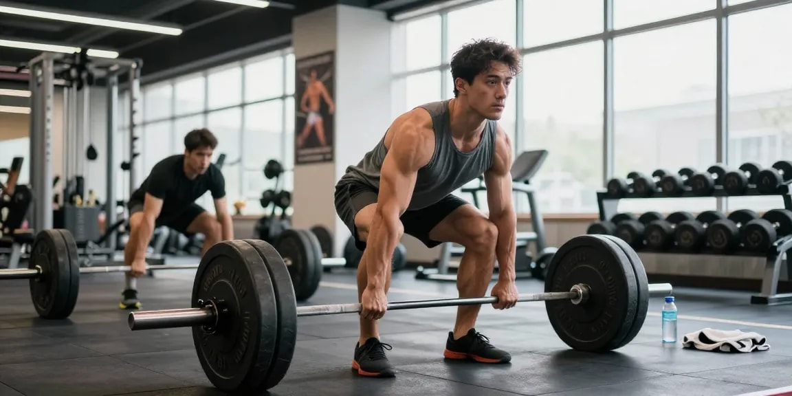 Prime Pharma Steroids voor bodybuilding in moderne gym met krachttraining.