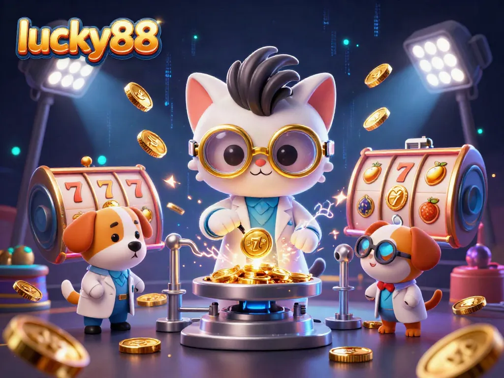 Experience thrilling gameplay at lucky88 with vibrant slot reels, golden coins, and exciting casino elements.