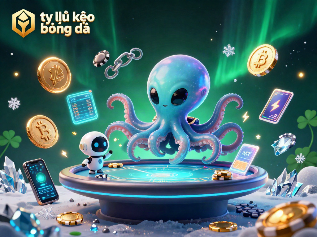 Engage with tỷ lệ kèo bóng đá while exploring a vibrant, animated alien casino scene filled with crypto elements.