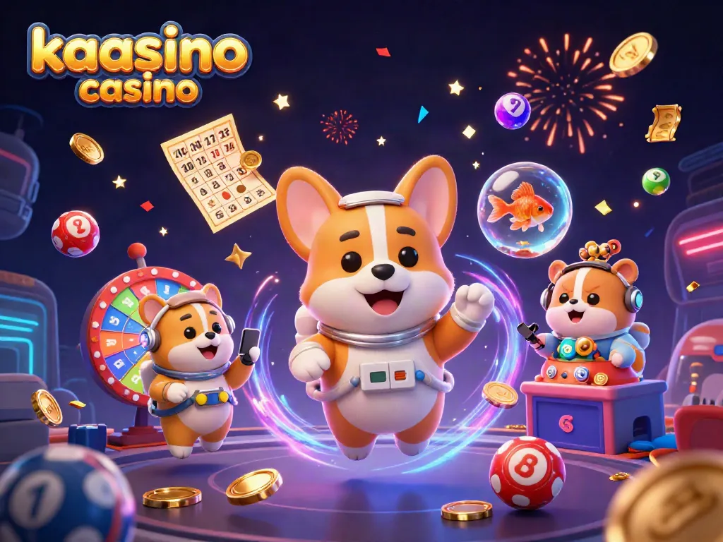 Kaasino casino offers an exciting gaming atmosphere with characters and dynamic elements in a space station setting.
