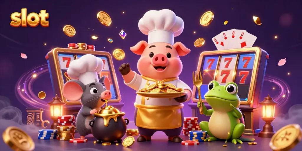 Experience thrilling slot action with shimmering coins, dynamic characters, and exciting wins.