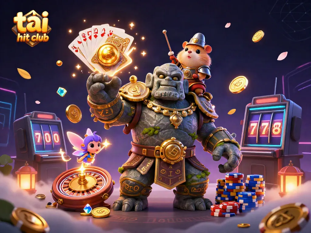 Experience the thrill of tải hit club with exciting gold coins, spinning roulette, and vibrant game elements.